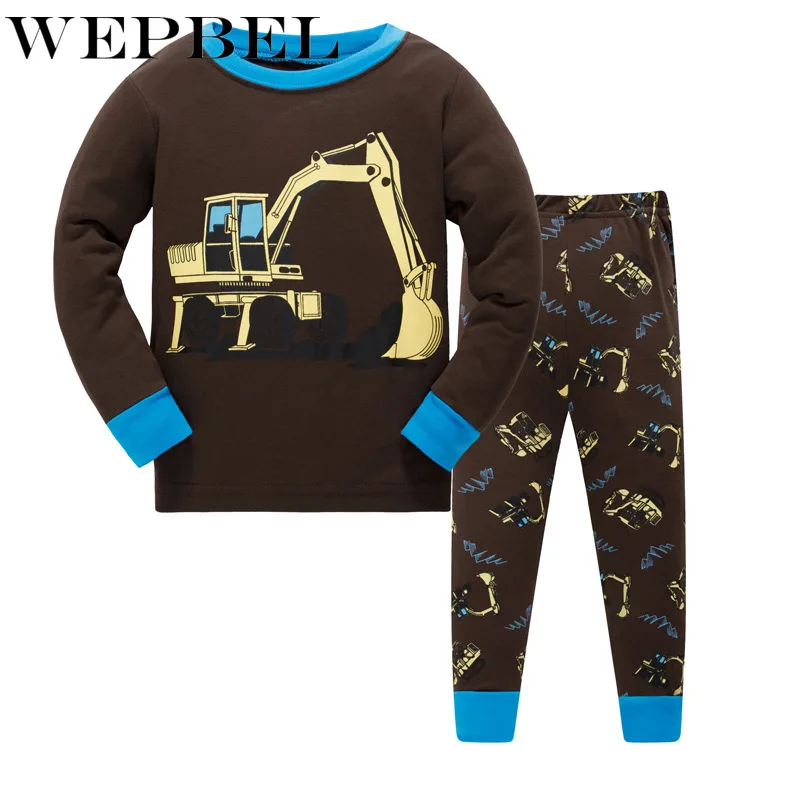 WEPBEL/пижамы для мальчиков Хлопковая пижама с длинными рукавами маленьких