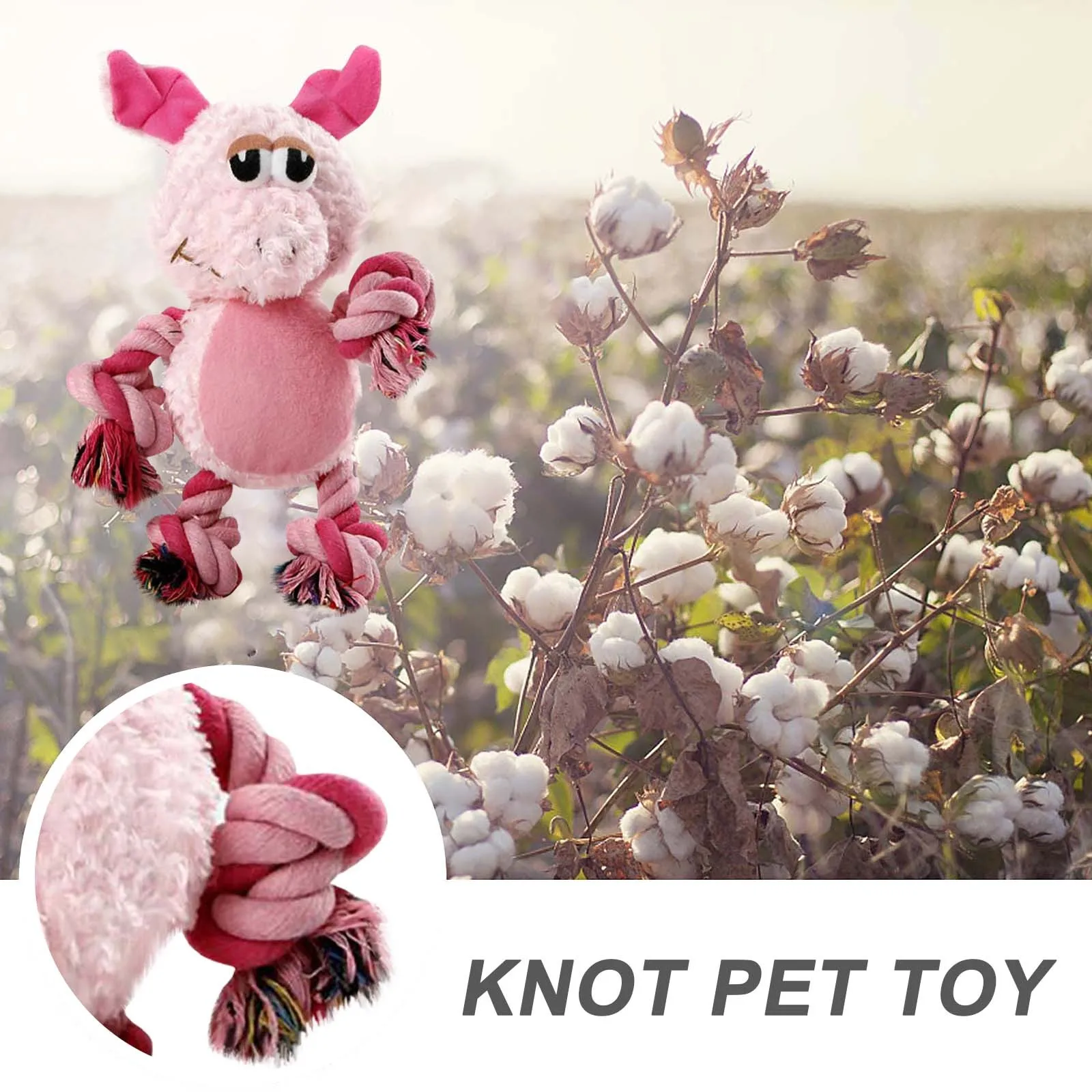 

Funny Pet Plush Knot Toys Sound Abrasion Resistant And Resistant To Teething(Pink) Expressions Children Companion Stuffed Toys