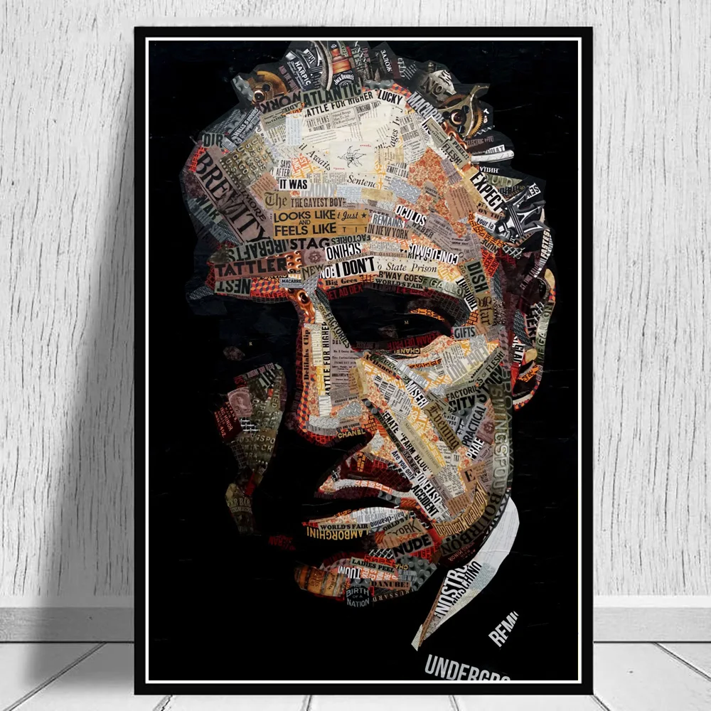 

Godfather Newspaper Collage Movie Poster Painting Art On Canvas Prints And Poster Wall Picture For Home Cuadros Room Decoration