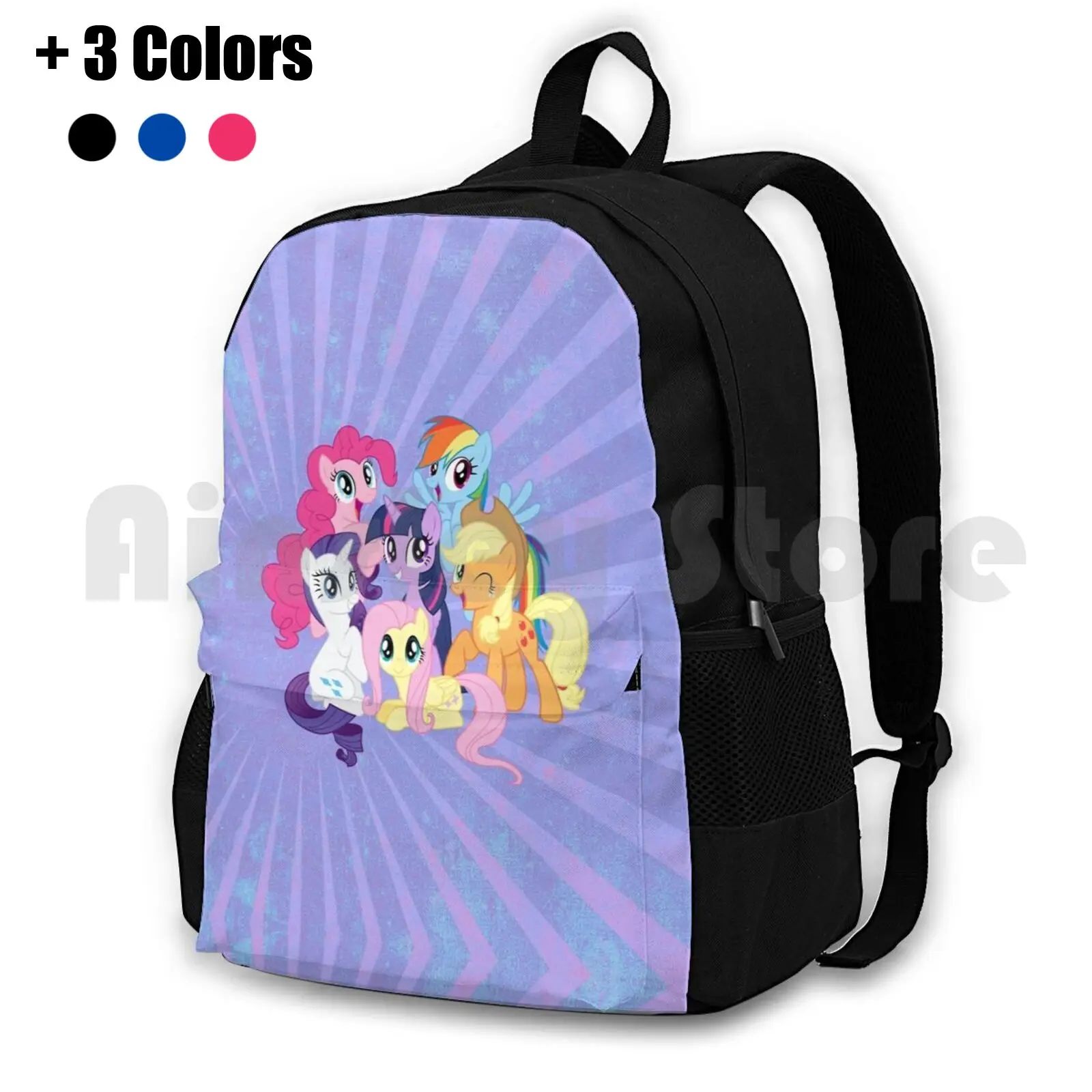 

My Little Ponies Outdoor Hiking Backpack Waterproof Camping Travel Horse Horses Equine Equestrian Stallions Show Jumping Show