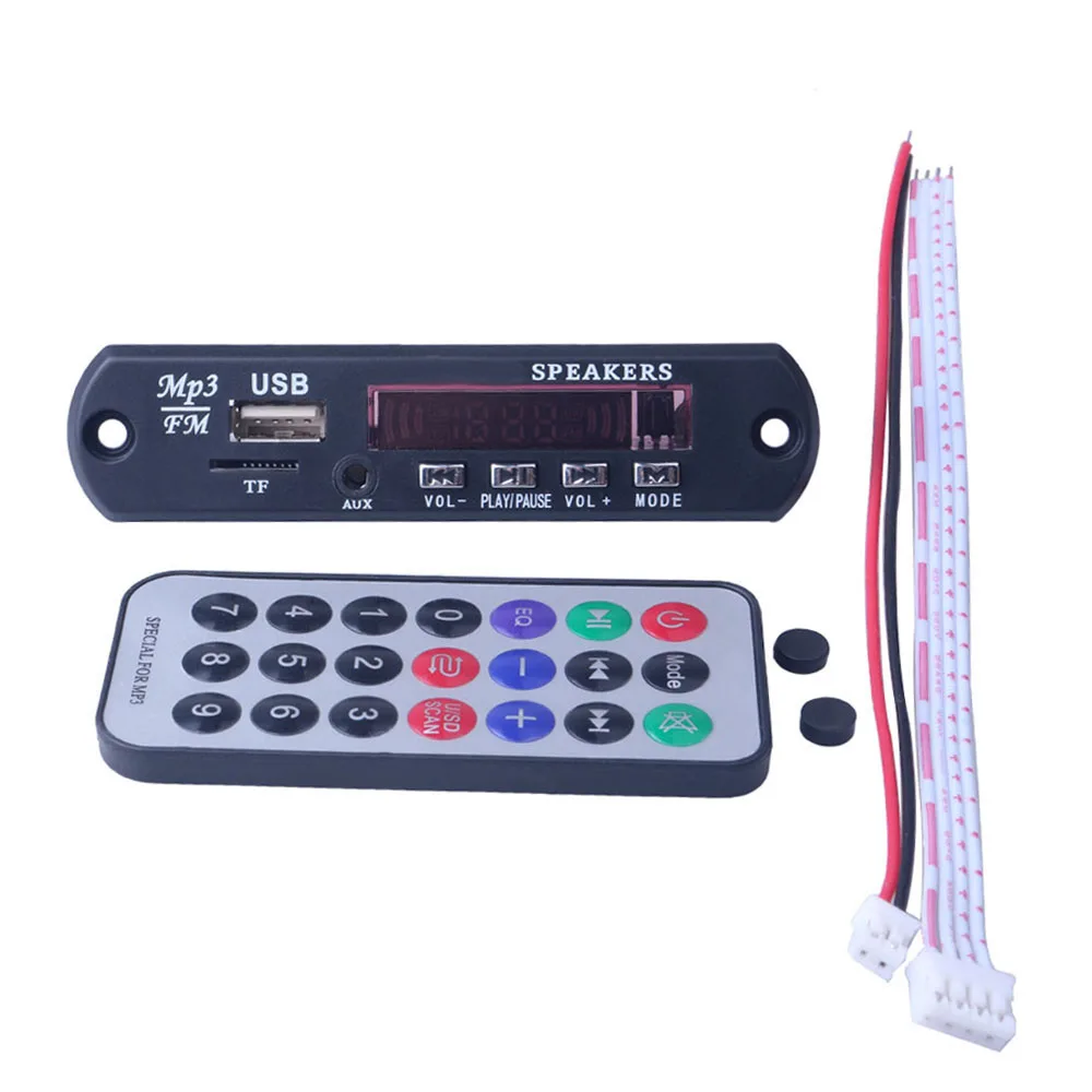 Плата автомобильного декодера MP3 WMA совместимая с Bluetooth 5 В 12 mp3-плеер FM-радио TF USB 3