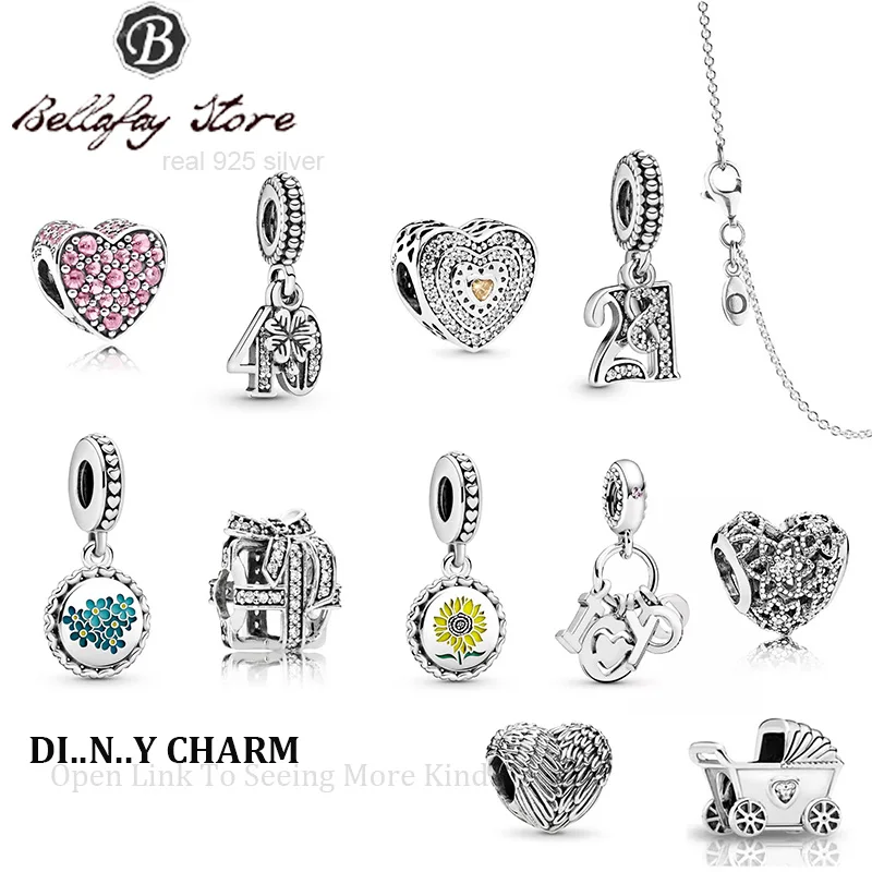 

Authentic 925 Sterling Silver Baby Carriage Charm Flower Pendant Fits Original Bracelet Beads Bangles Women Jewelry DIY Making