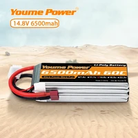 youme 4s lipo 14 8v 6500mah rc battery t deans ec5 xt60 xt90 60c for t rex 500 helicopter fpv airplane rc car truck monster boat