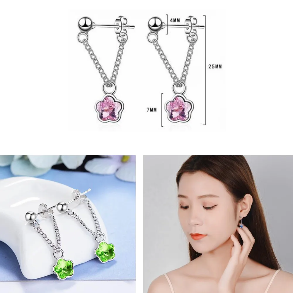 Женские серьги капли SHDEDE с цветком украшенные кристаллами Swarovski корейские