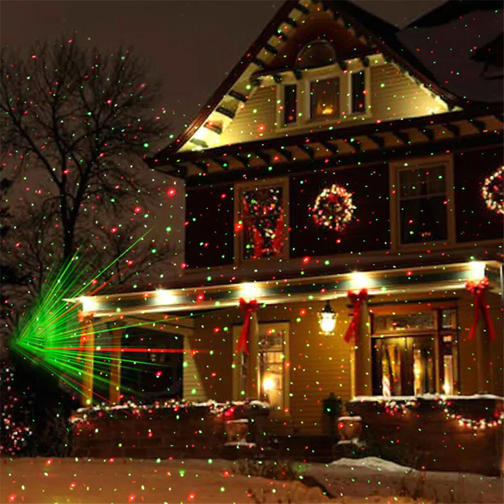 Уличная движущаяся полноразмерная звезда, Рождественский лазерный проектор, лампа, зеленый и красный светодиодный сценический свет, уличн... от AliExpress WW