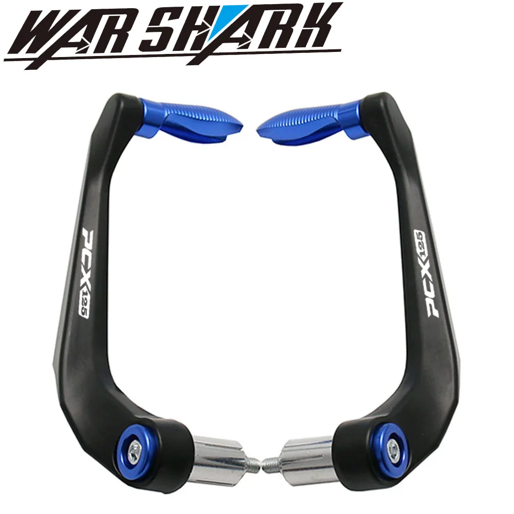 For HONDA PCX 125 PCX125 PCX150 PCX 150 Motorcycle 7/8" 22mm Universal Handlebar Grips Guard Brake Clutch Levers Guard Protector - Цвет: blue PCX 125 logo