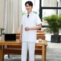 male doctors gown split suit nurses gown long short sleeves white doctor hospital winter and summer oral overalls