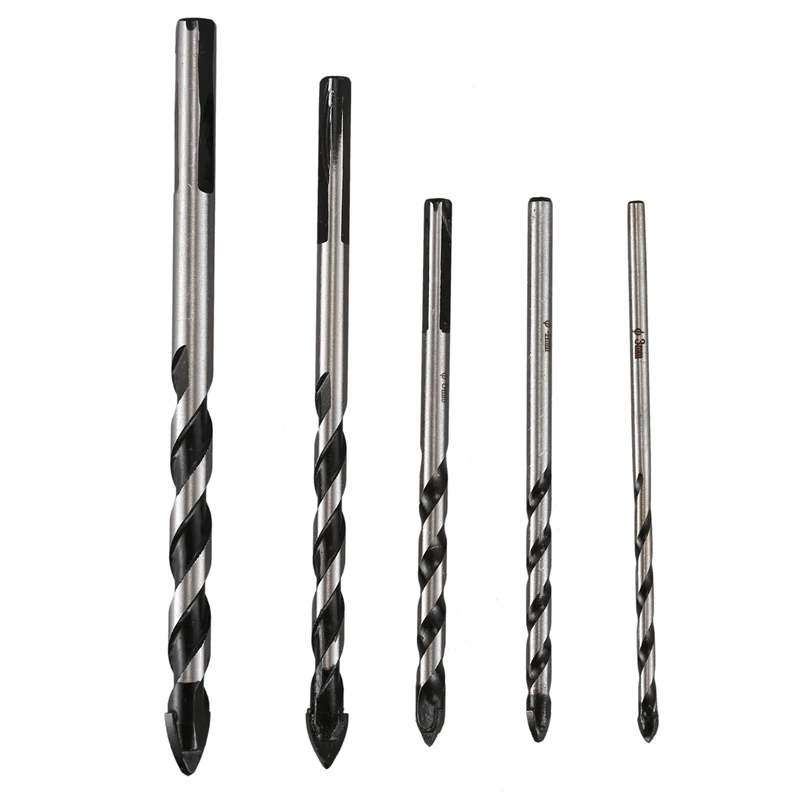 

5 Pieces Multi-Material Tungsten Carbide Drill Bit Set for Porcelain Ceramic Tile,Concrete,Brick,Glass,Plastic Masonry and Wood(