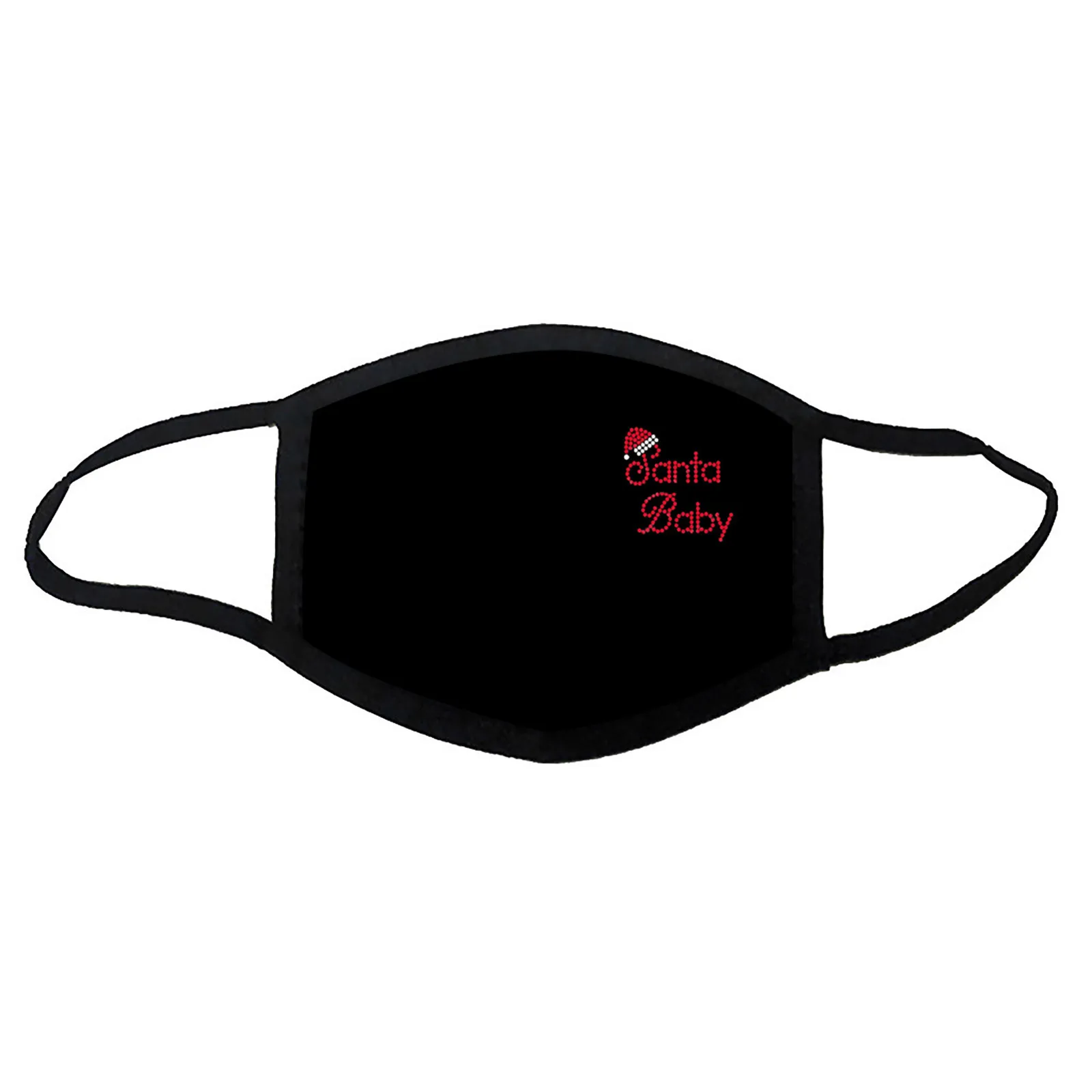 Маски женские черные моющиеся многоразовые хлопковые с узором стразы|Маски| |