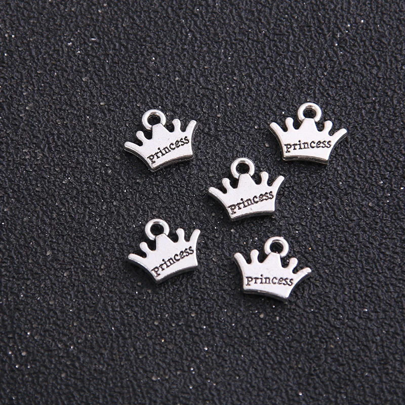 Подвески-талисманы из плиссированного металла 3 цвета 11 х13 мм мини-корона 30 шт. |