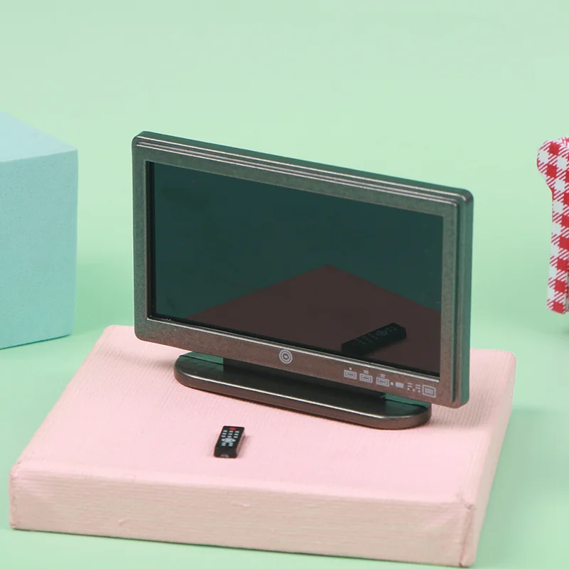 

1:12 Doll House TV Remote Control Simulation Miniature Furniture Dollhouse Living Room Decoration Television