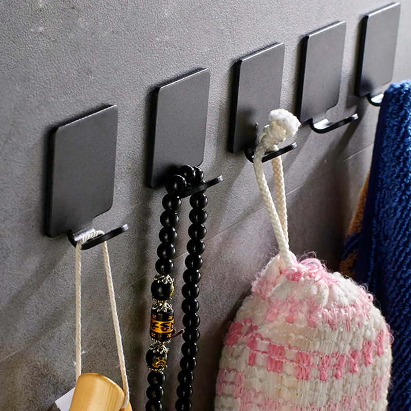 

Настенный крючок из нержавеющей стали, многофункциональный настенный крючок для одежды и халата, в современном стиле чистого черного цвета...