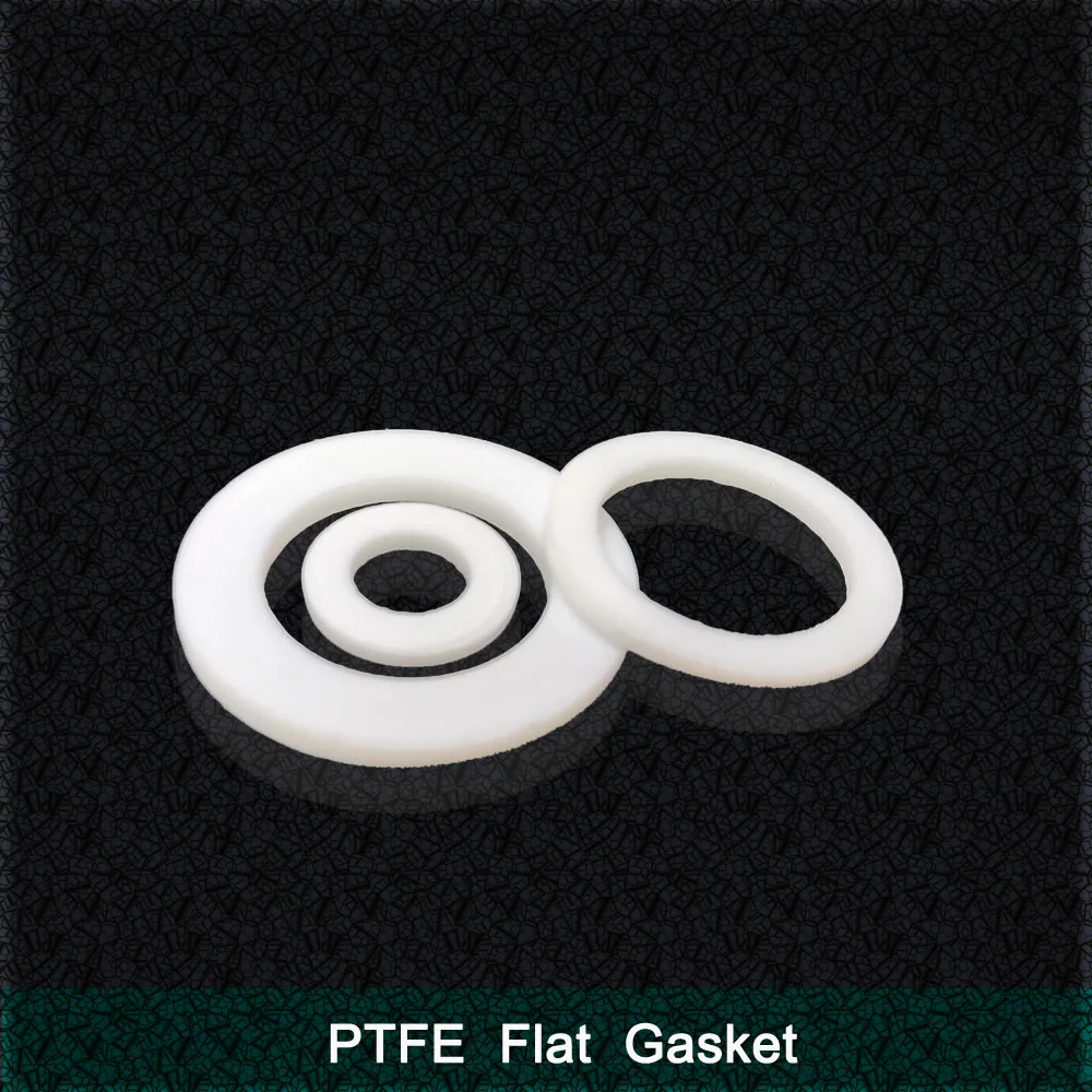 

PTFE Gasket Flat Washer Thickness 1.25/1.5/2mm Resistant to High&Low Temperature Corrosion Anti-aging For Flange ID*OD*CS