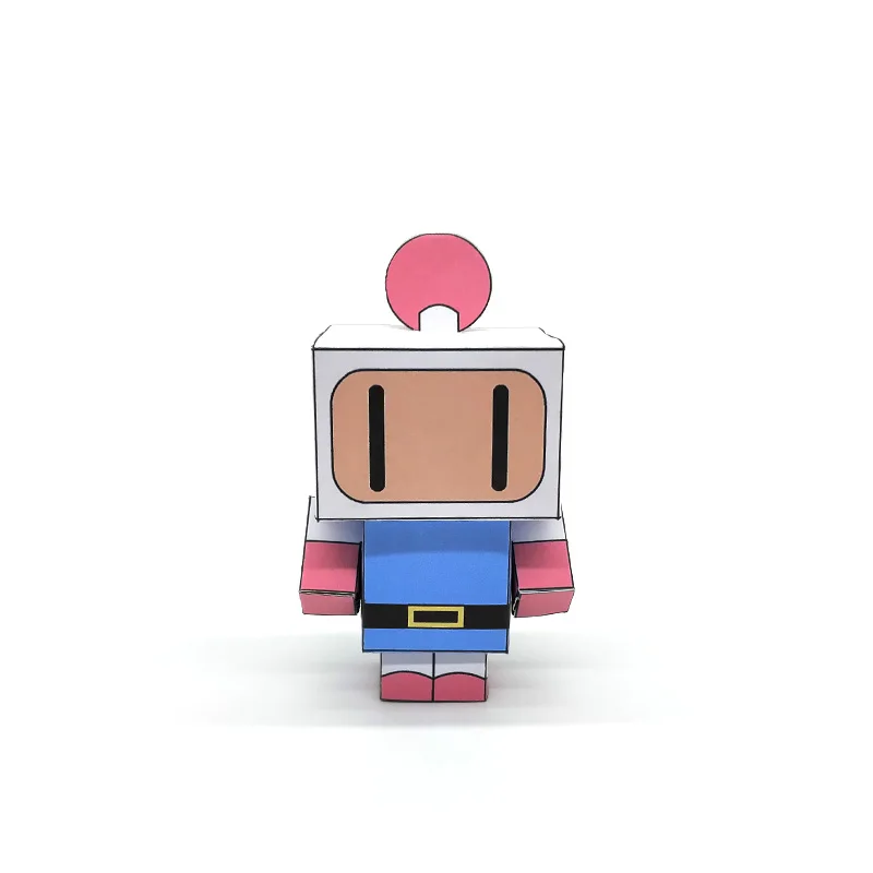 No-glue Bomberman Mini Folding Cutting Cute 3D Paper Model Papercraft Japan Anime Figure DIY Cubee Kids Adult Craft Toys CS-019 | Игрушки и