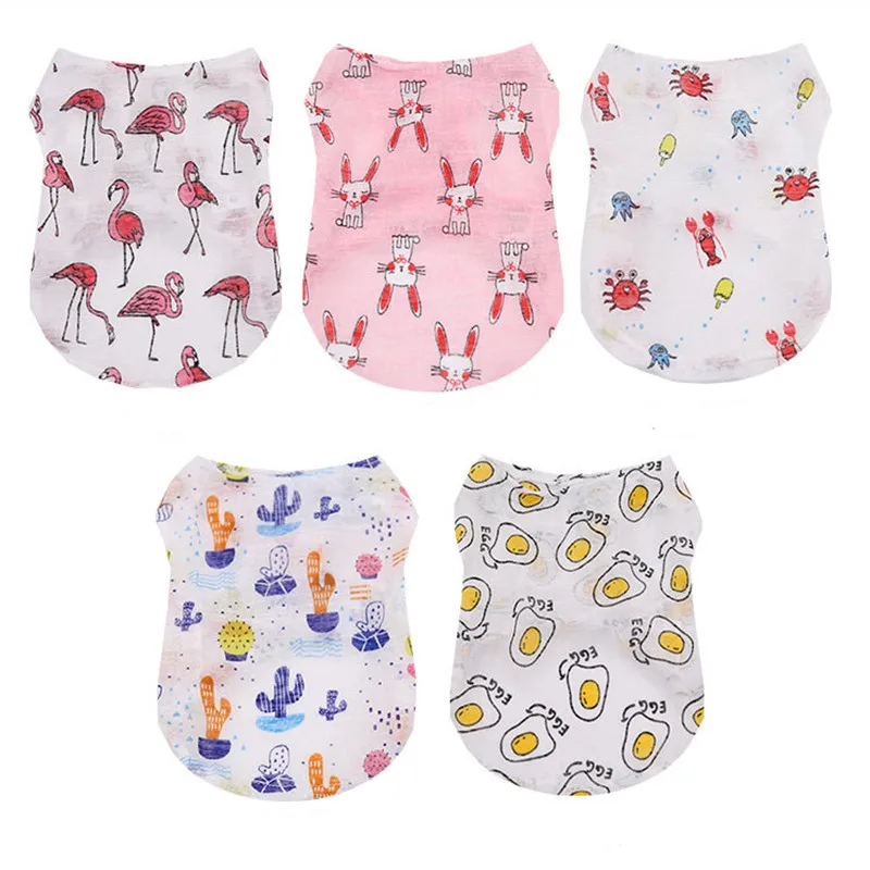 Летняя Милая мультяшная жилетка для собак 5 цветов крутая и дышащая