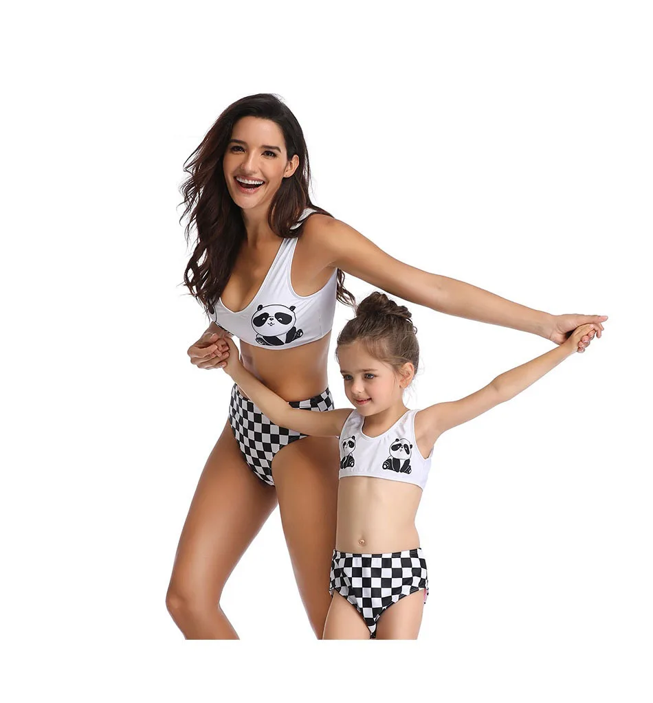 Купальный костюм для мамы и дочки Комплект бикини из двух предметов Милый