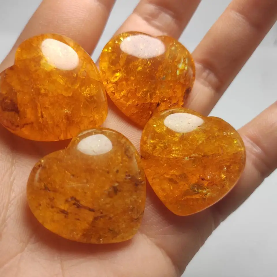 

4 шт Желтый Calcite грубый камень сердца камни и кристаллы нефрит подарок