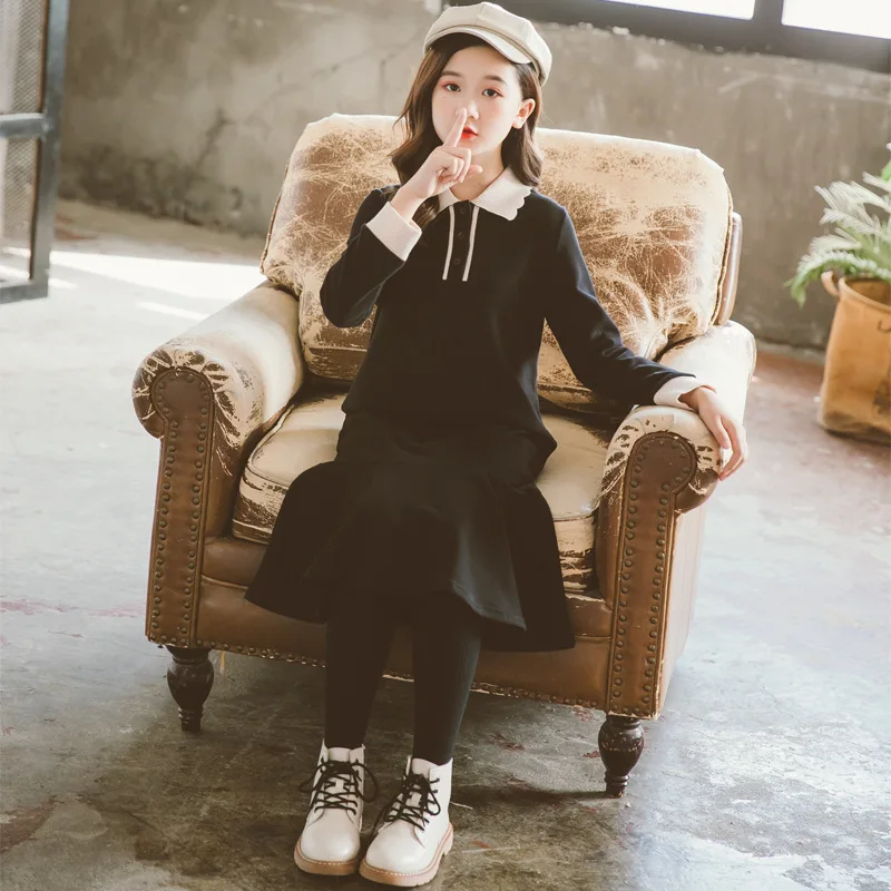 

Long Sleeve Sweater Dress Girls Princess Baby Girl Clothes Sweet Tutu Party Dresses Christmas Little Girl Clothes CL526