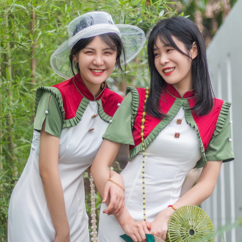 

12 customized cheongsam improved dress women 2020 new young short retro girl summer watermelon lover