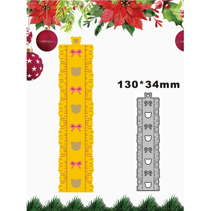 2022 Новый милый медвежий голова Bow Закладка Металлические ножницы для скрапбукинга Бумажное ремесло и изготовление открыток Эмбоссинг Декор Без штампов.