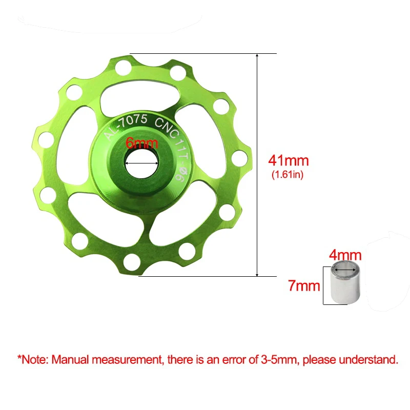 

11T Transmission Rear Derailleur Guide Wheel Metal Bearing Steel Palin Mountain Bike Road Bike Rear Derailleur Guide Wheel
