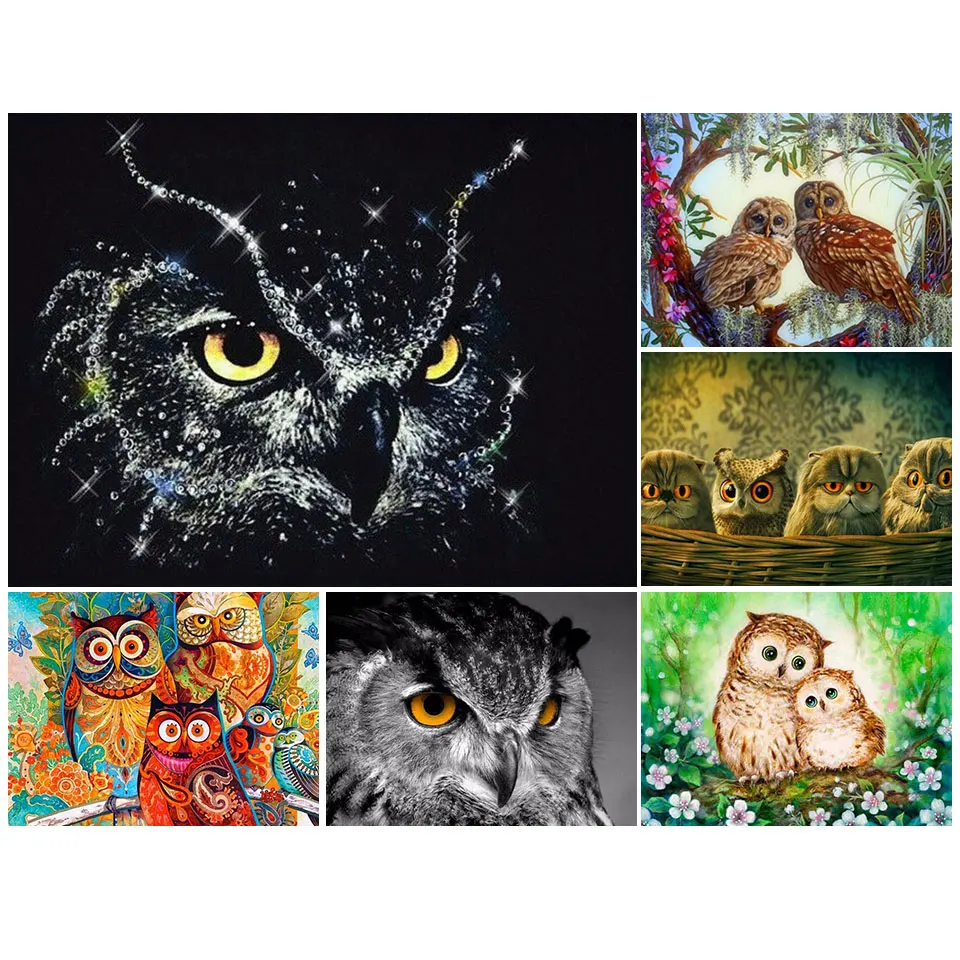 

5D DIY Алмазная картина животное сова, крест стежка полная Алмазная вышивка мозаика картина Стразы для домашнего декора подарки