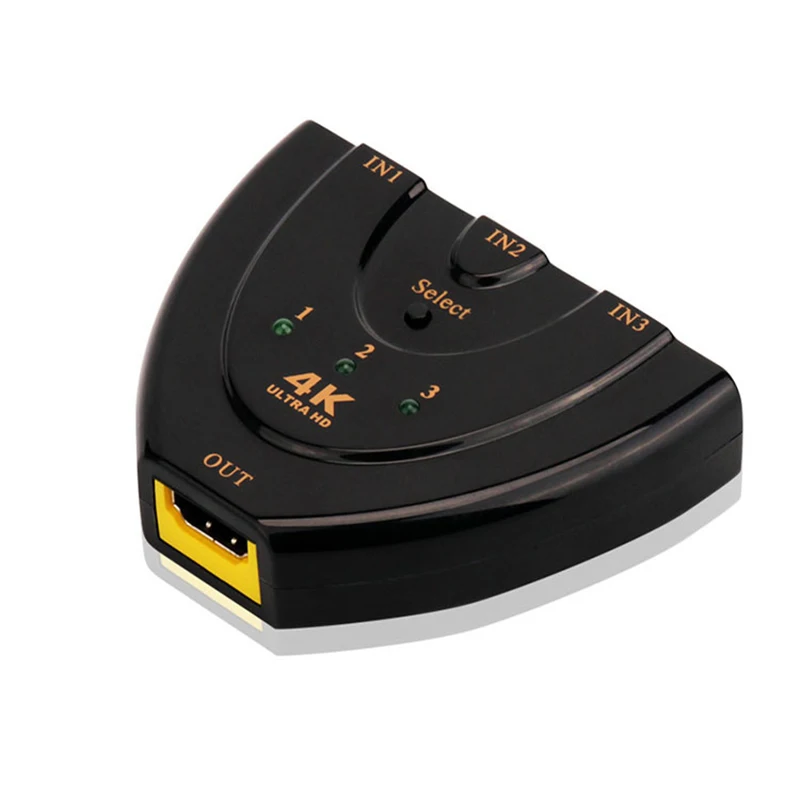 Новый мини-переключатель HDMI 4K * 2K 3D Mini 1.4b разветвитель концентратор 3 в 1 выход порт