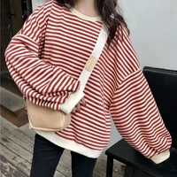 t shirt extra large size womens thin section plus loose striped tops womens sportswear itself is too large