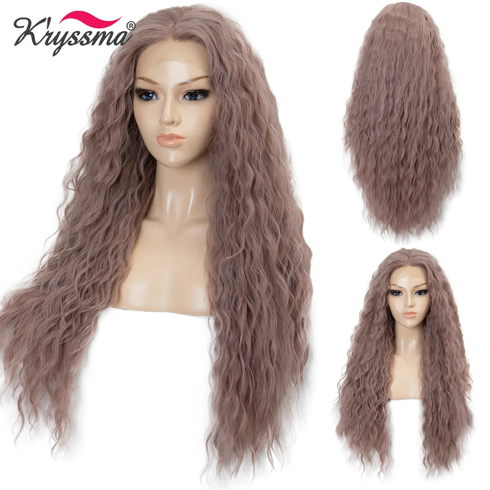 Kryssma Synthetic Lace Front Wig Gray Lace Frontal Wigs For Women Natural Hairline Wig Heat Resistant Fiber Hair
