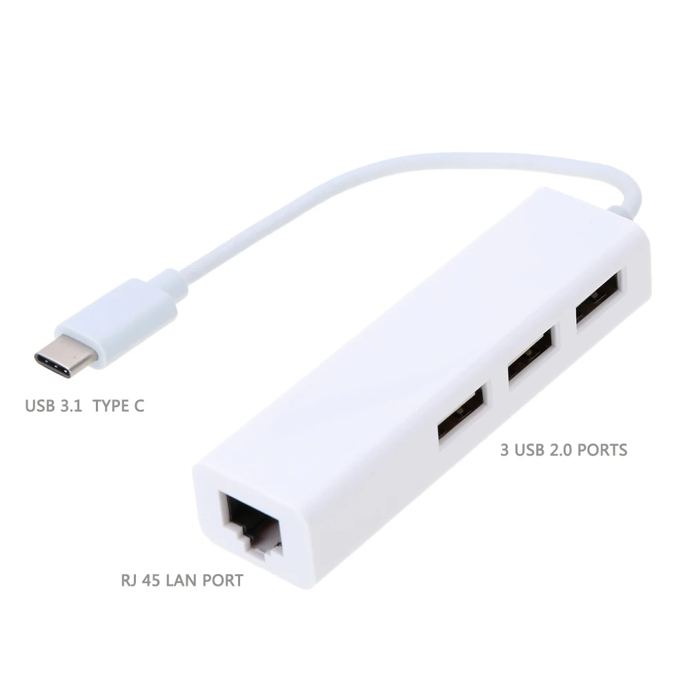 Концентратор USB 3 1 Type C на порта 2 0 сетевой LAN-порт RJ45 зарядный адаптер для