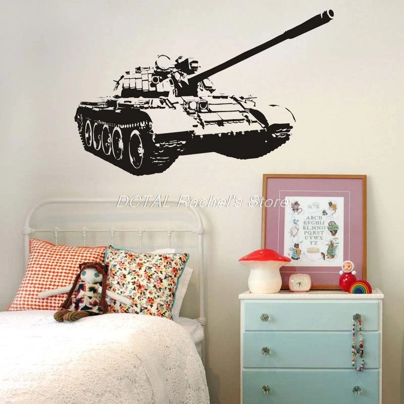 

Наклейка на стену в виде танка, военное оружие, армейская наклейка, виниловая наклейка, фрески для украшения дома, детской комнаты