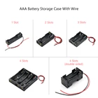 1x2x3 4x AAA чехол для держателя батареи AAA ящик для хранения ячеек + кабель из АБС-пластика черный LR3 HR3 контейнер для батарей Органайзер