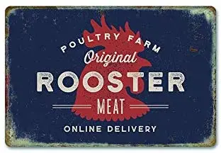 

Poultry Farm Original Rooster Meat Online delivery Metal Sign 8" x 12"