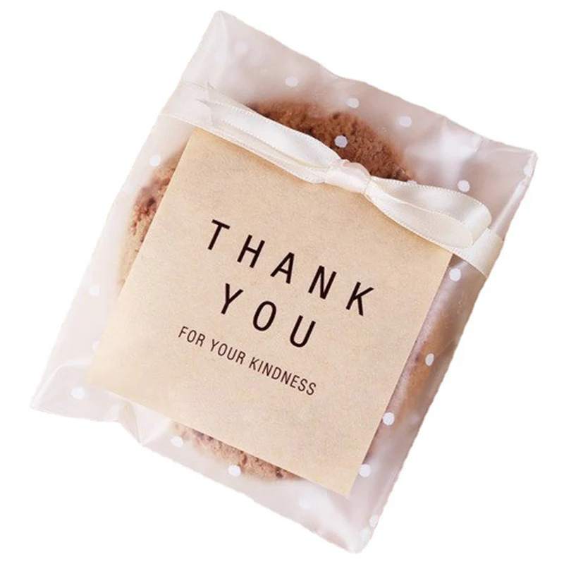 

100pcs/lot Plastic Cookie packaging bags Self adhesive dots cupcake wrapper bags Birthday Party Wedding decorations