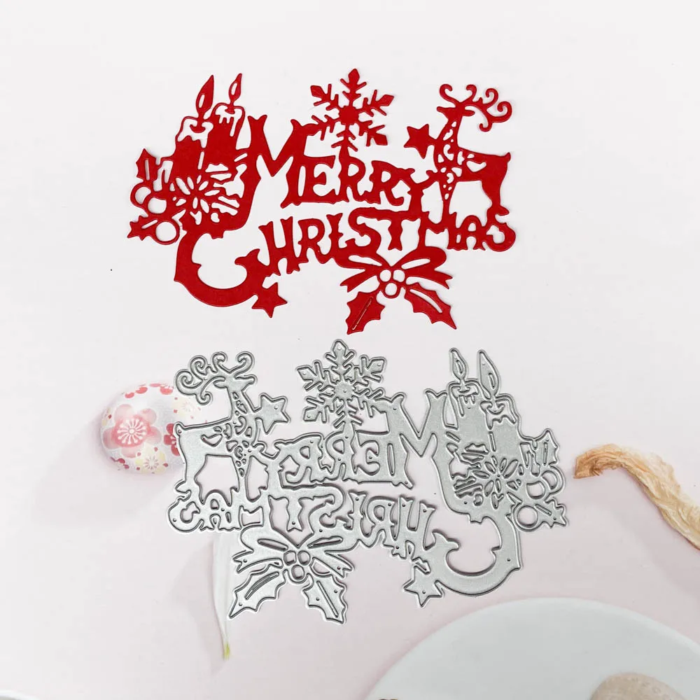 

Счастливого Рождества Снежинка ремесло металлические вырезанные штампы для альбома бумаги DIY подарок трафарет для скрапбукинга тиснение