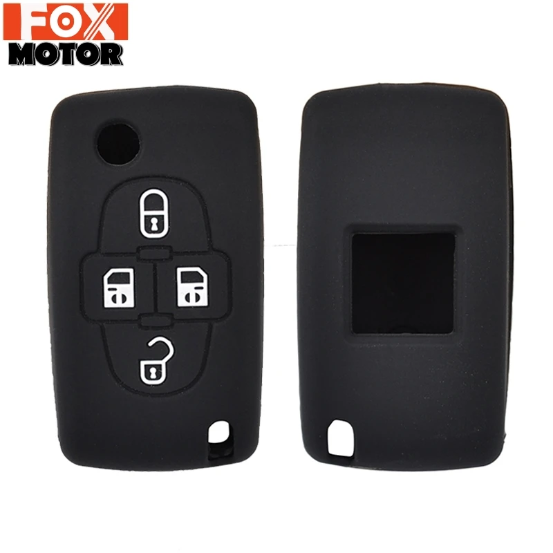 4 кнопочный силиконовый Автомобильный Брелок дистанционного управления с ключом