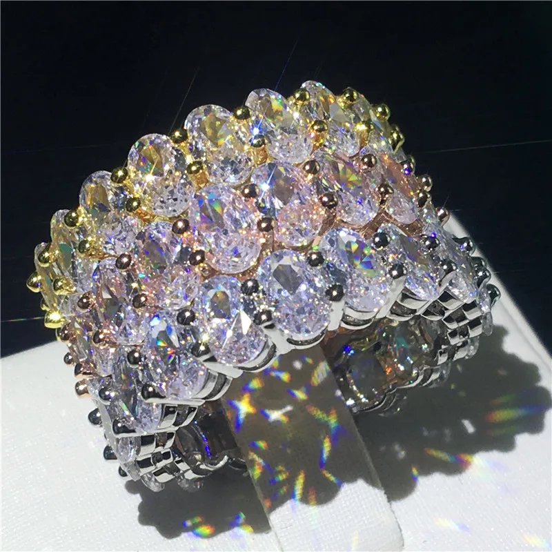 Кольцо вечное обещание choucong из стерлингового серебра 925 пробы с большим овальным