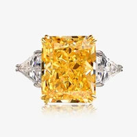100 925 sterling silver luxury 1316mm topaz yellow high carbon diamond bridal rings sparkling wedding party fine jewelry gift