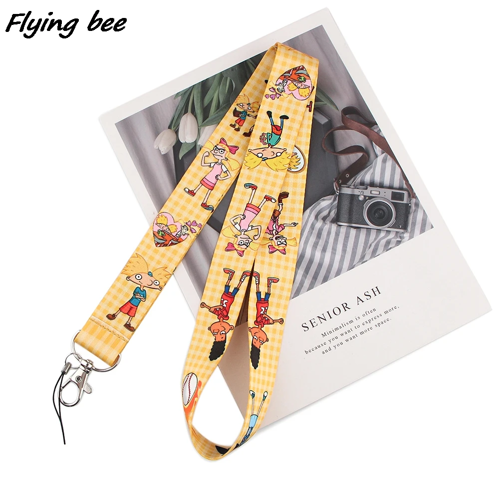 Flyingbee Cartoon Creative Lanyard Card Holder Student Hanging Neck Mobile Phone Badge Subway Access X1427 | Канцтовары для офиса