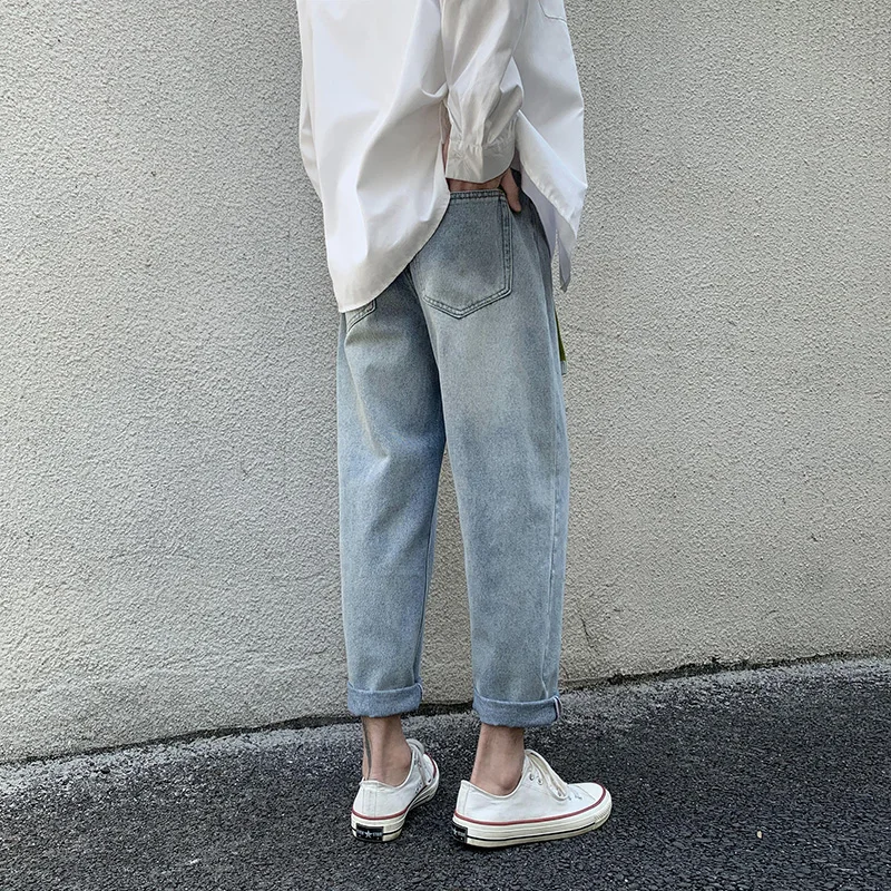 

SingleRoad Mens Jeans Men 2020 Oversized Printed Wide Leg Korean Style Denim Pants Harajuku Classic Blue Ripped Jeans For Men