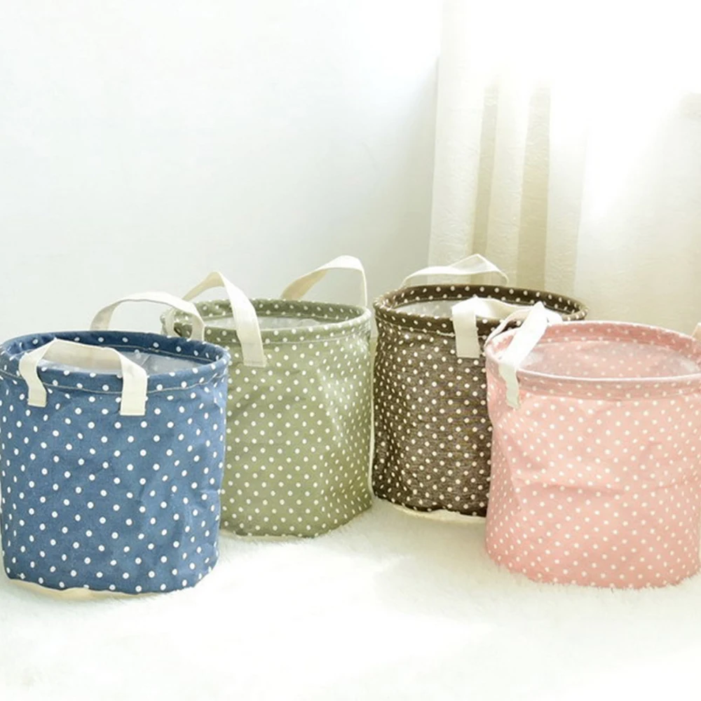 Маленькая корзина для хранения складная сумка Настольная мелочей из хлопка и