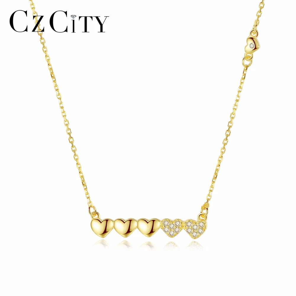 CZCITY любящее сердце 925 стерлингового серебра Серебрянное ювелирное ожерелье с