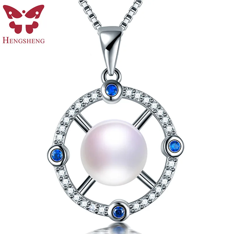 Женский кулон из серебра 925 пробы с натуральным пресноводным жемчугом|Подвески| |