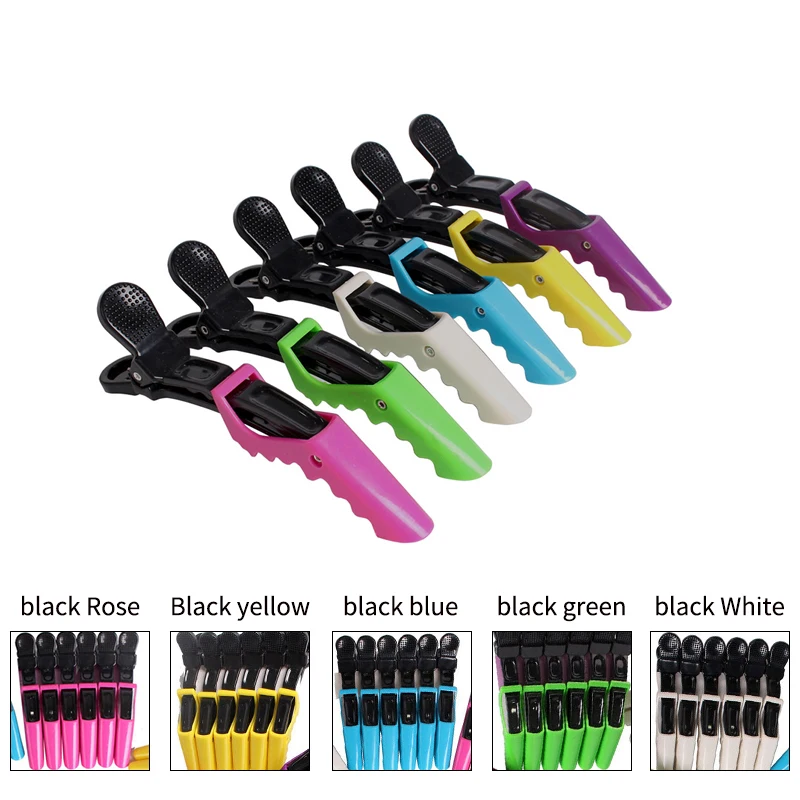 Новинка 6 шт./лот Профессиональный зажим для волос Аллигатор женщин пластиковые