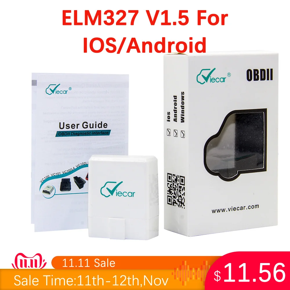 Viecar ELM327 V1.5 Bluetooth 4,0 для IOS Android ELM327 Bluetooth OBDII OBD2 автомобильный сканер кодов elm 327 v1.5 Диагностический сканер