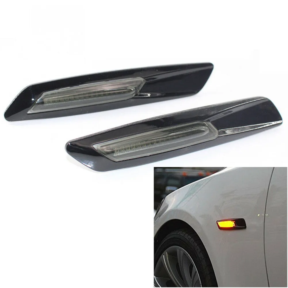 

LED Side Marker Lights Black F10 Style Sequential Amber For BMW 1 3 5 Series Amber LED Side Marker Light
