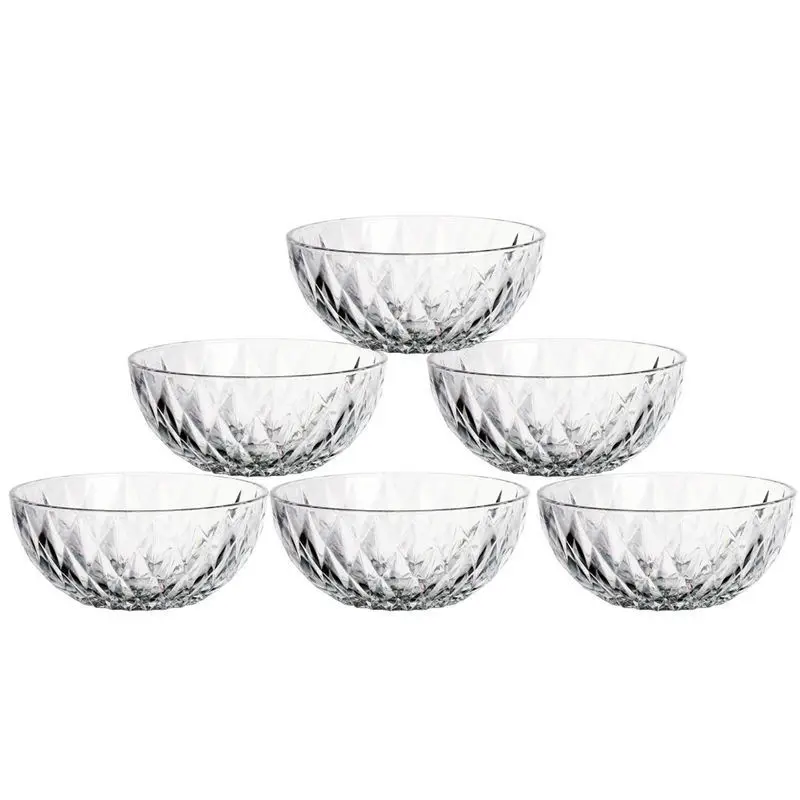

Household Transparent Glass Salad Bowl Fruit Dessert Instant Noodle Bowl Rice Bowl Thick Heat-resistant Glass Bowl Diamond Bowl