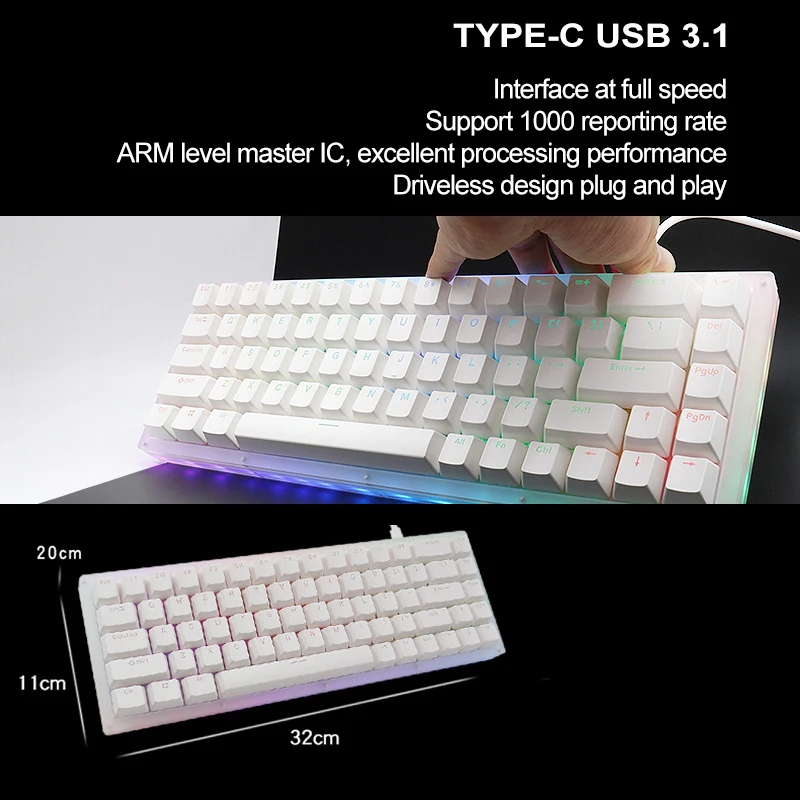 Клавиатура игровая механическая 68 клавиш RGB подсветка|Клавиатуры| |