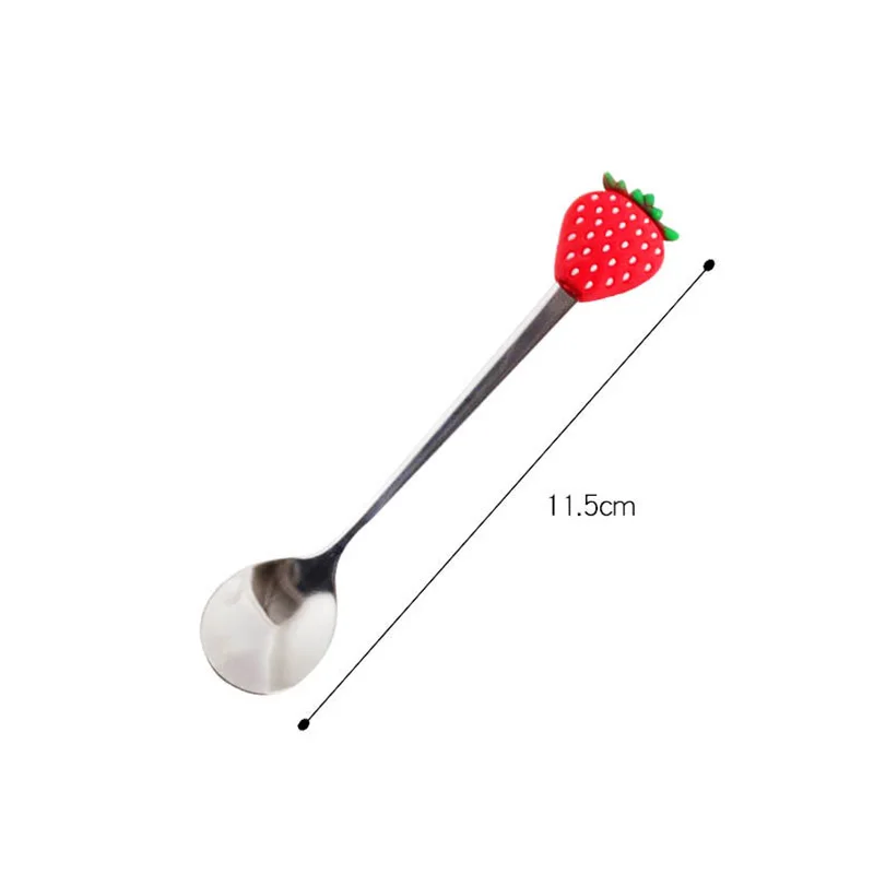 

1 Pcs Stainless Steel Cute Fruit Shaped Coffee Spoons Fruit Dessert Spoon Fork Candy Tea Spoon Drink Tableware Kitchen Supplies