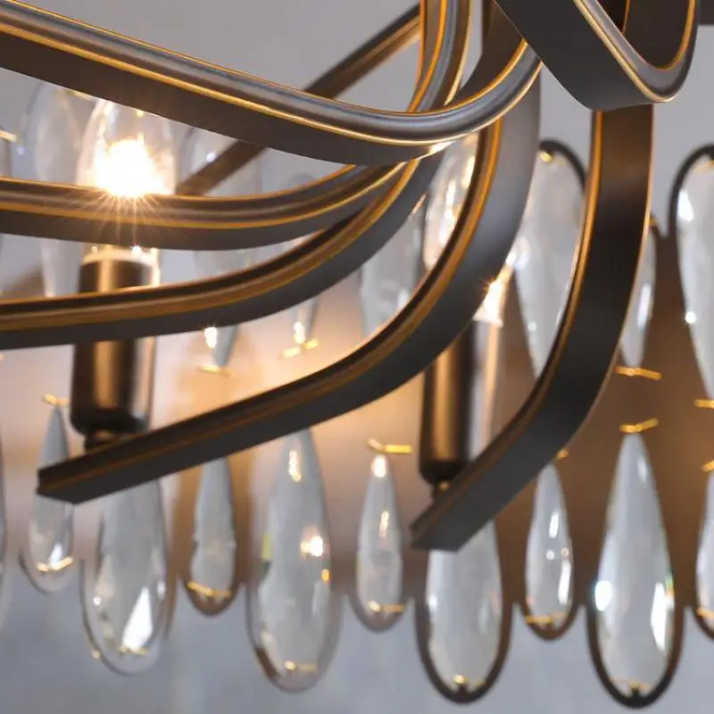 Круглая Роскошная Потолочная люстра светодиодная лампа современная хрустальная